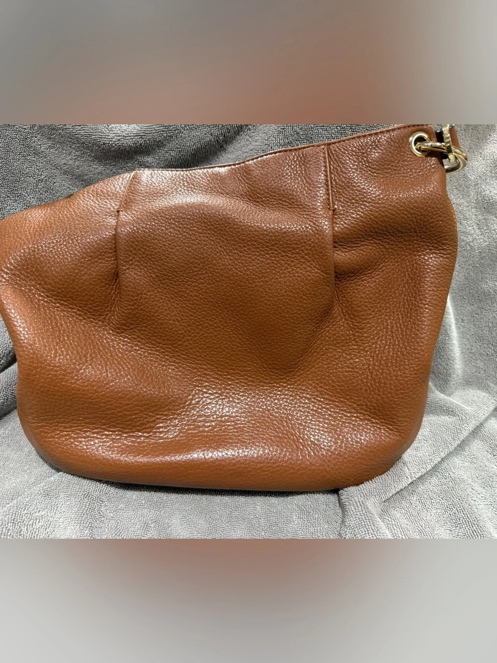 Michael Kors Cognac Pebbled Leather Hobo with Gold Hardware